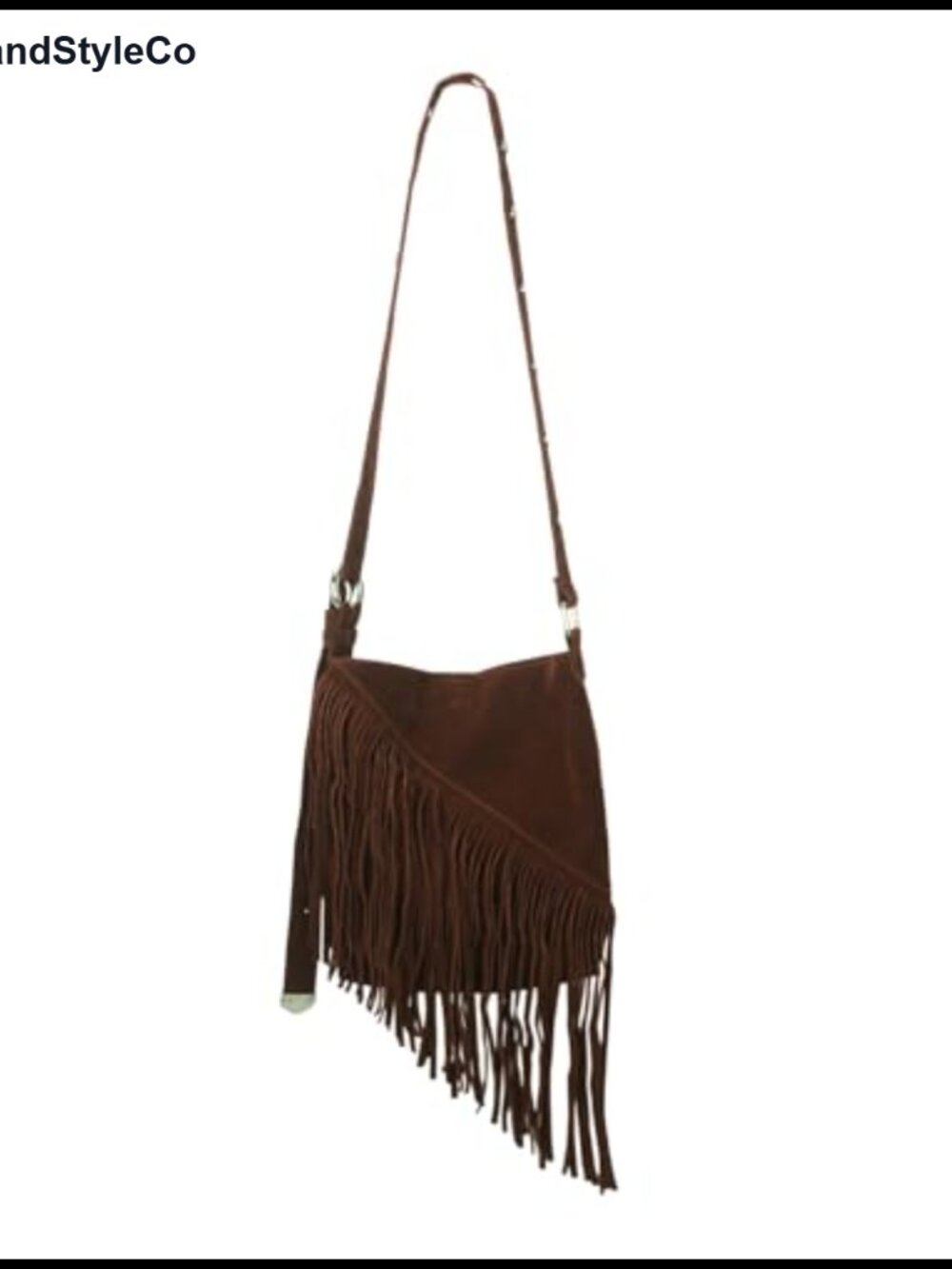 Faux Suede Tassel Crossbody Bag with Adjustable Strap
